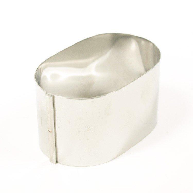 ハゼ折り 小判 セルクル 型 7cm × 4.5cm 4cm 18-8 ステンレス 馬嶋屋