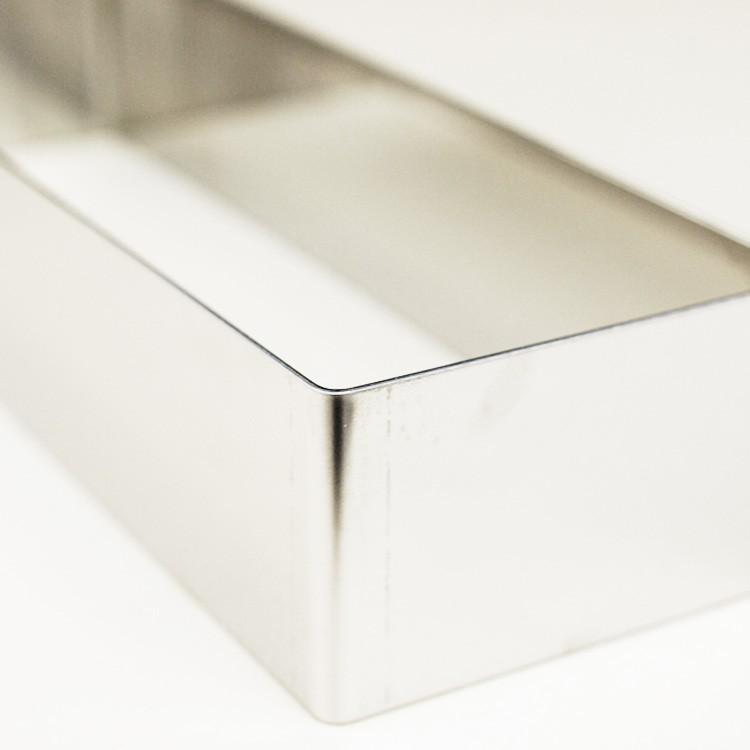 つなぎ目なし 角 セルクル型 25cm × 8cm 高さ5cm 18-8 つなぎ目なし 角 セルクル型 25cm × 8cm 高さ5cm 18-8