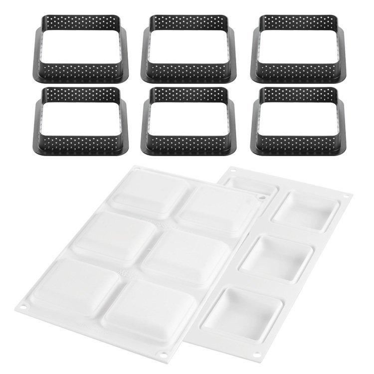 ★ほっしゃん★シリコマート キット シリコン型リングセット シリコマート キット タルト スクエア80 シリコンゴム型 焼成可