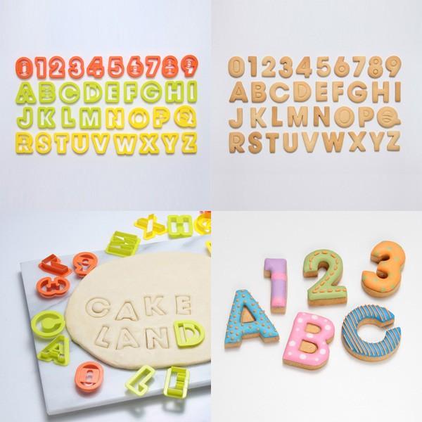 タイガークラウン クッキー型セット アルファベット＆数字 ※抜型の色は