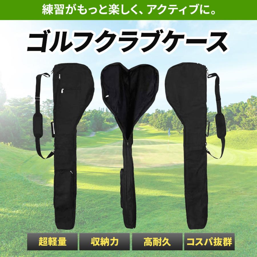 ゴルフクラブ ケース ブラック 軽量 折りたたみ ソフトケース ゴルフ