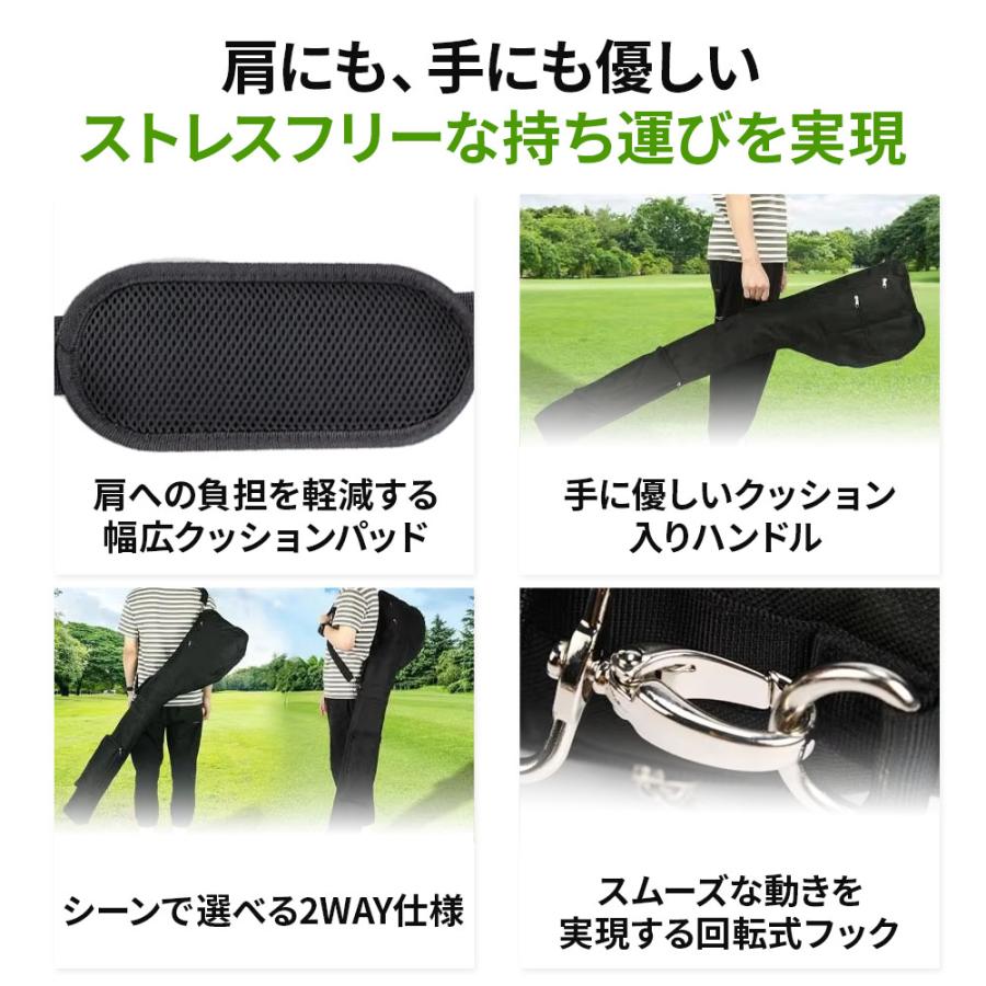 ゴルフクラブ ケース ブラック 軽量 折りたたみ ソフトケース ゴルフ