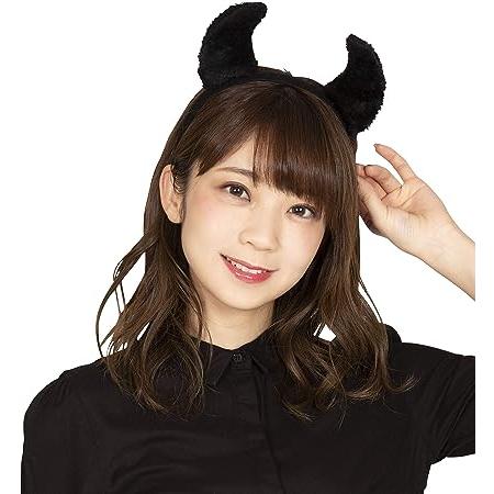 ボアデビルカチューシャ ブラック 悪魔 角 簡易仮装 おそろい