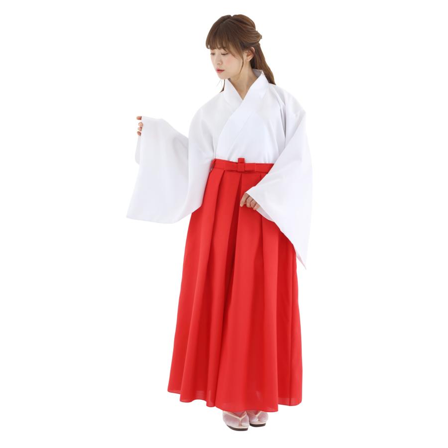 カラー袴 赤 袴のみ 神主 巫女 神子 コスプレ アニメ 学園祭 