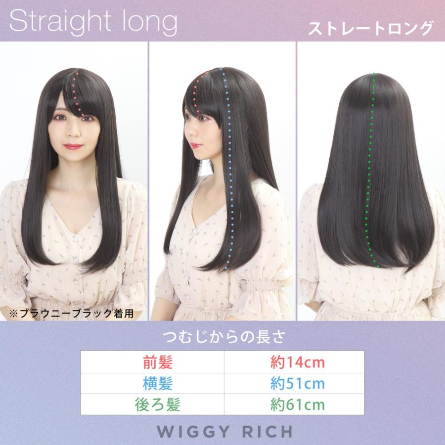 WIGGY RICH ストレートロング(ブラウニーブラック) 黒 ウィッグ アニメ
