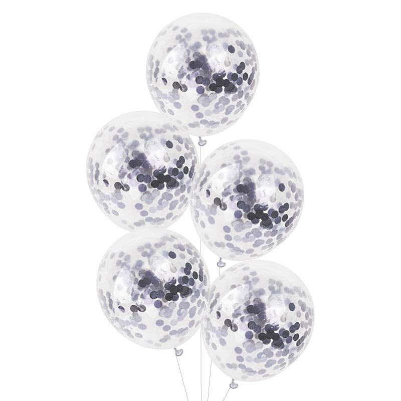 コンフェティバルーン 5個入り シルバー 銀 風船 誕生日 お祝い