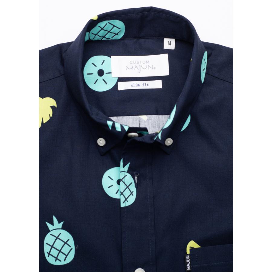 men's MAJUN 琉球びんがた　かりゆしウェアMサイズ　アロハシャツ沖縄 MAJUN かりゆしウェア 沖縄 アロハシャツ マジュン かりゆし