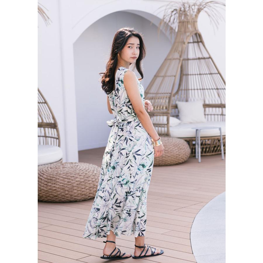 大特価 かりゆしウェア 沖縄 アロハシャツ Majun マジュン かりゆし 結婚式 レディース ワンピース 大きいサイズ 送料無料 ウォーターカラーリーフ