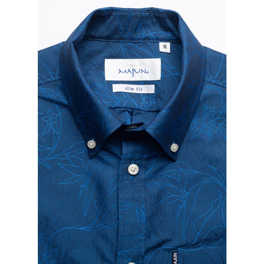 新品　MAJUN メンズM 半袖シャツ　かりゆしシャツ　アロハシャツ　総柄　紺 楽天市場】かりゆしウェア メンズ ☆ 新作 ☆ かりゆし 半袖