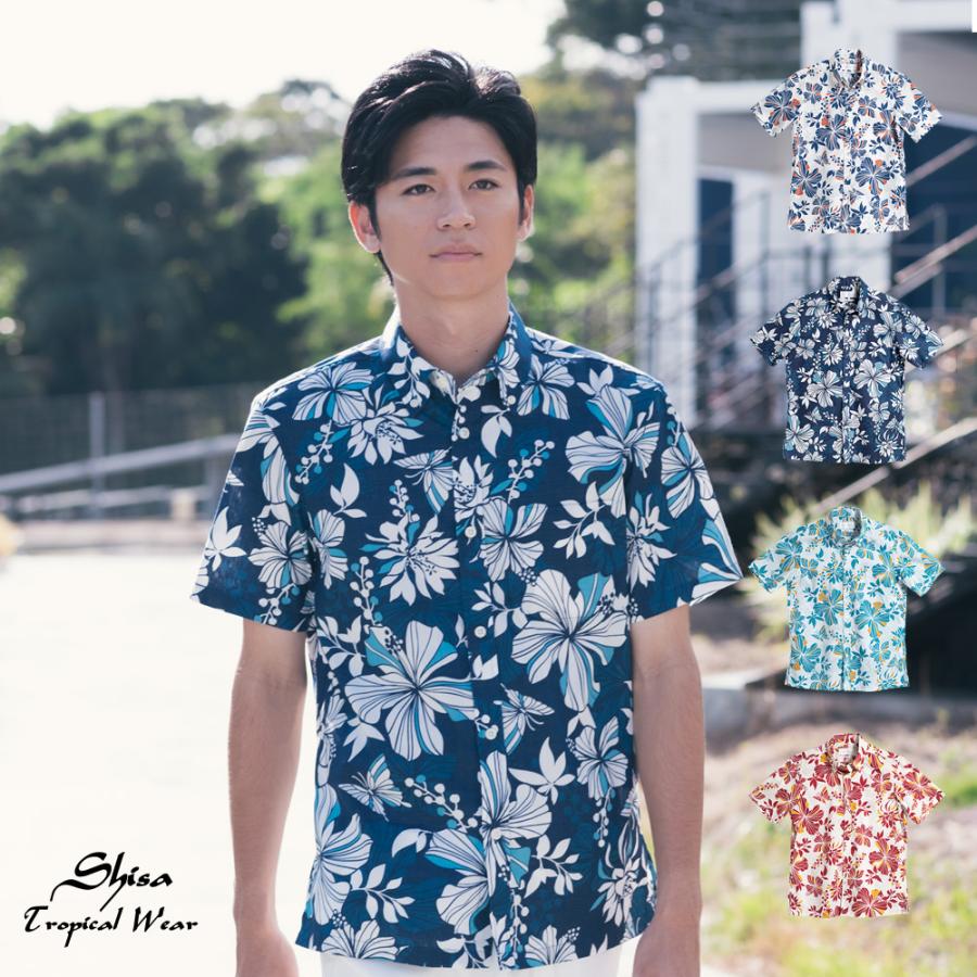 かりゆしウェア 沖縄 アロハシャツ MAJUN マジュン かりゆし 結婚式 メンズ半袖シャツボタンダウン 送料/代引手数料無料 トロピカルガーデン | MAJUN