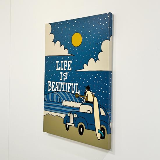ルーズマン A2 キャンバスアート "LIFE IS BEAUTIFUL"【LOOSEMAN サーフアーティスト 絵 海 波 ハワイアンアート ハワイアン雑貨 インテリア 西海岸】_3
