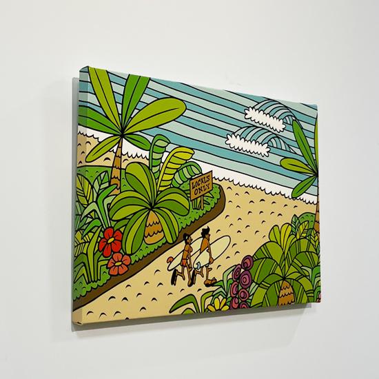 ルーズマン A3キャンバスアート "LOCAL ONLY"【LOOSEMAN サーフアーティスト 絵 海 波 ハワイアンアート ハワイアン雑貨 インテリア 西海岸】_2