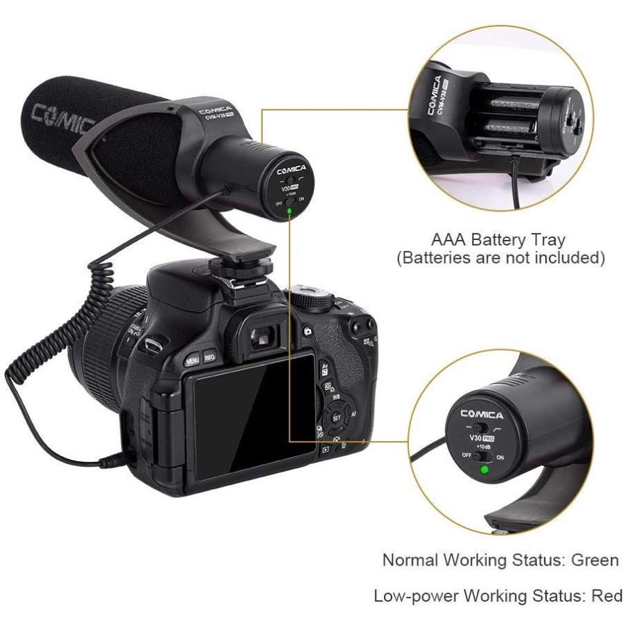 COMICA CVM-V30 PRO カメラマイク 単一指向性 コンデンサーガン