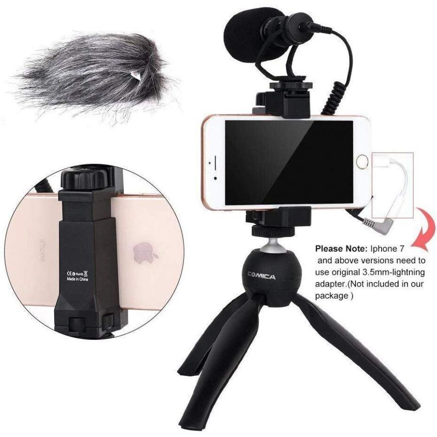 スマートフォンマイク COMICA CVM-VM10-K2ミニ三脚付き、ショットガン