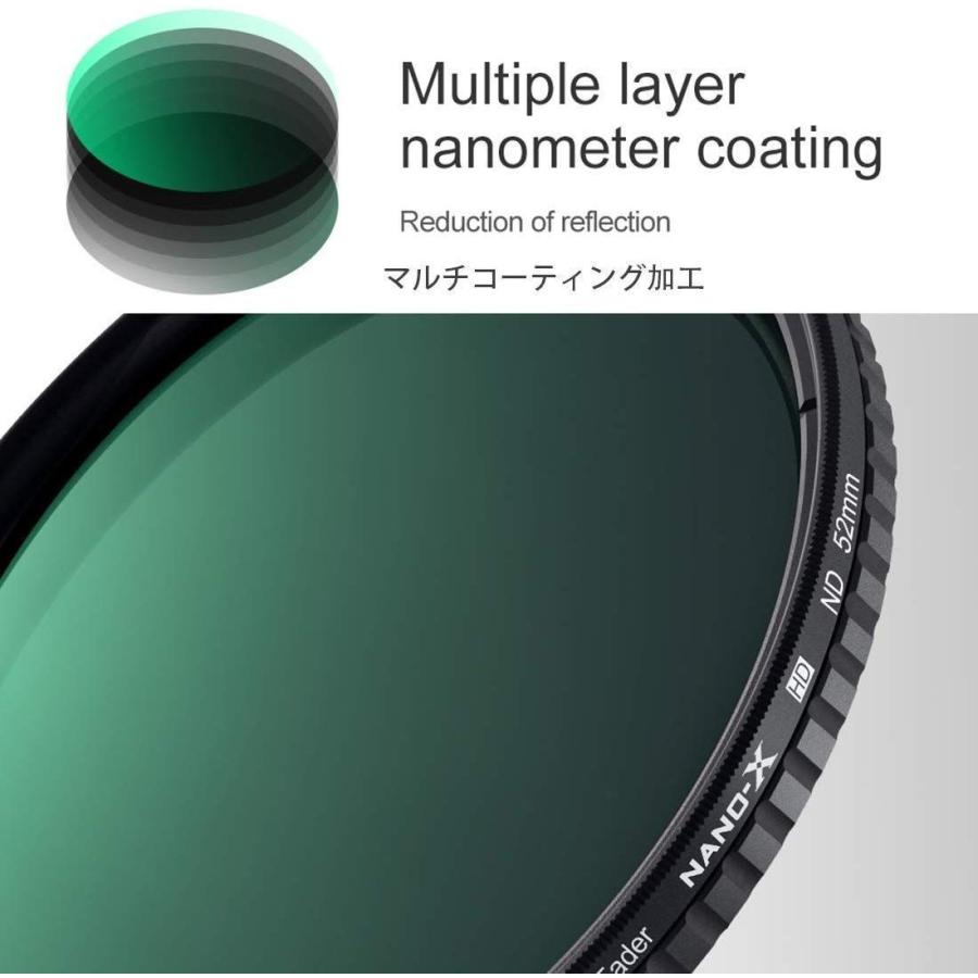 レンズフィルター K&F Concept NDフィルター 43mm 可変式 ND2-ND32 減光フィルター X状ムラなし 超薄型 レンズフィルター ネコポス 送料無料｜makanainc｜06