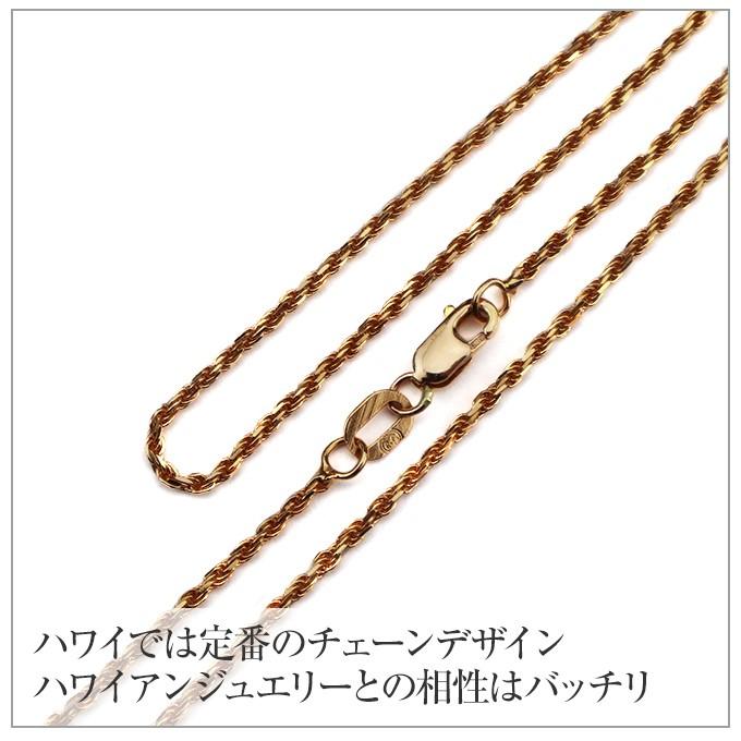 ハワイアンジュエリーネックレス チェーン 14金 ピンクゴールド ロープチェーン 長さ50cmｘ太さ1.5mm メンズ レディース 男性用 女性用 14Kの画像