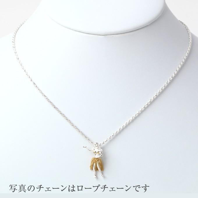 ハワイアンジュエリーネックレス ペンダントトップ ペンダントヘッド レディース シルバー925 フラガール イエローゴールドコーティングの画像