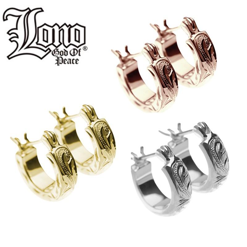 14K PG ハワイアンジュエリー　Lono フープピアス［片耳］ 14K PG ハワイアンジュエリーLono フープピアス［片耳］