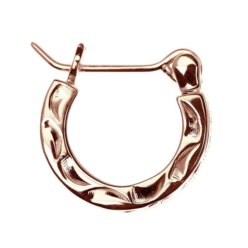14K PG ハワイアンジュエリー　Lono フープピアス［片耳］ 14K PG ハワイアンジュエリーLono フープピアス［片耳］