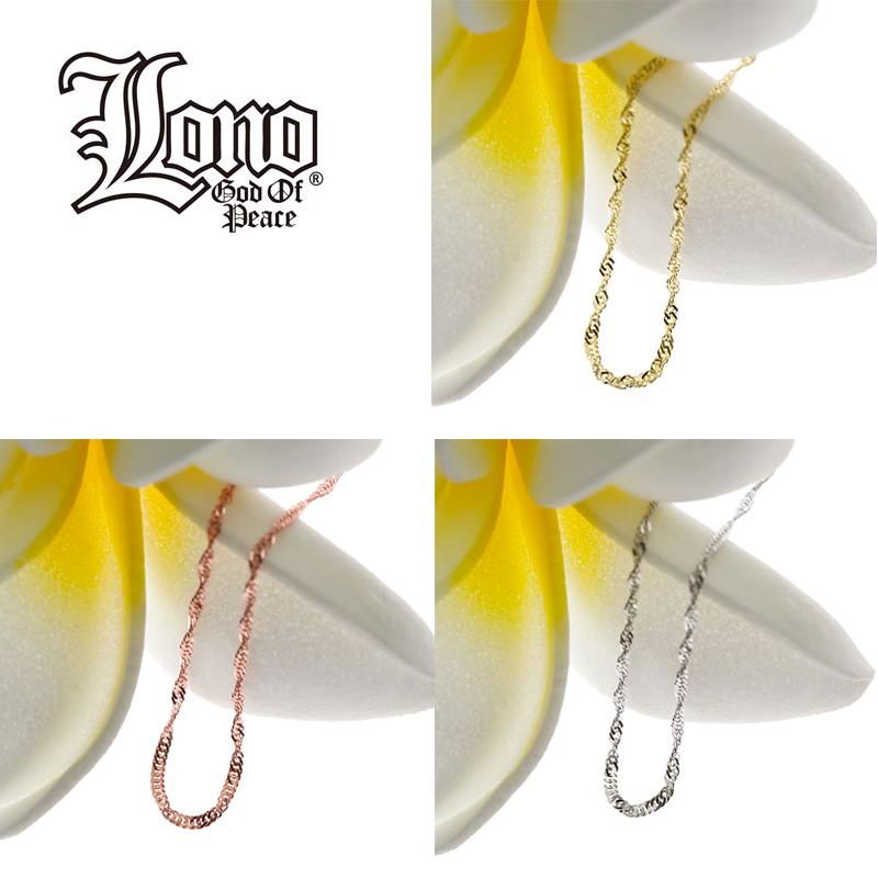 ハワイアンジュエリー LONO ロノシンガポールチェーン 14K 14金 ゴールド メンズ レディース ハワイアン プレゼント 男性 ハワイアンアクセ
