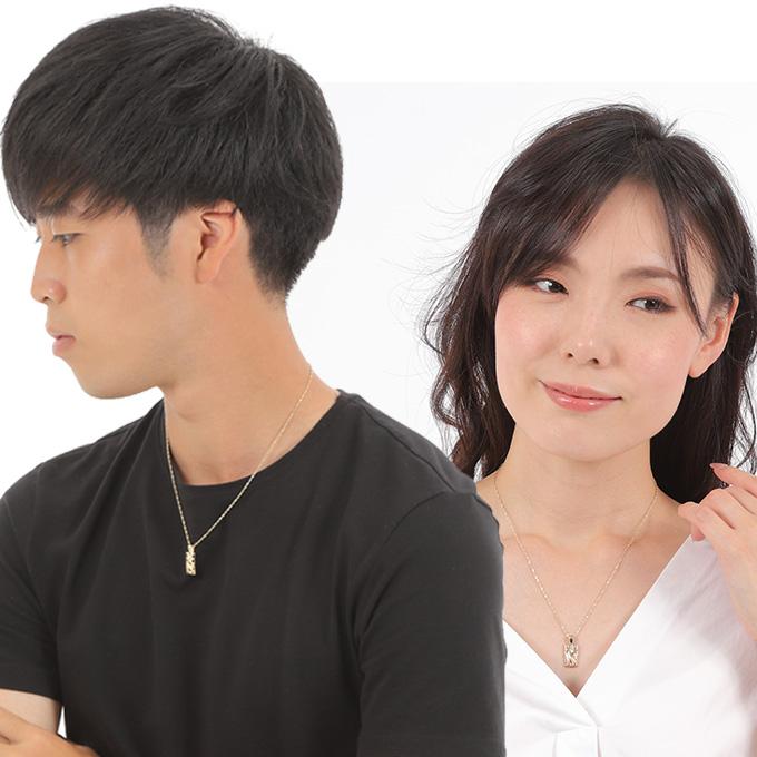 ハワイアンジュエリーネックレス 【チェーン付】 ゴールド ペンダント 14金 14K イエローゴールド スクエア プルメリア 波 花 プチの画像