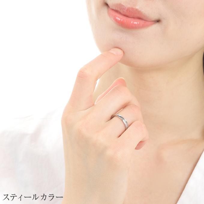 ハワイアンジュエリー指輪 リング 人気 メンズ レディース 選べる3色 ペア レディス ladys mens サージカルステンレス 316L ウエーブ 波柄 スクロールの画像