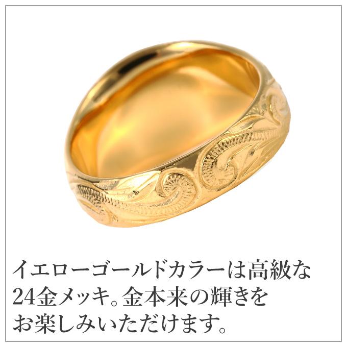 ハワイアンジュエリー リング 指輪 シグネット サージカルステンレス ステンレス316 シルバー イエロー ピンク ゴールド 太陽 印台 プルメリア スクロール 波の画像