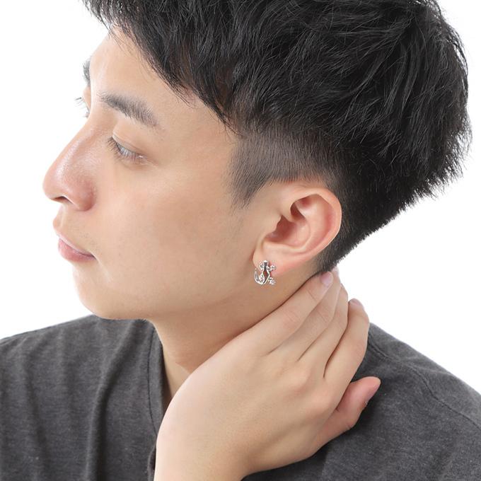 ハワイアンジュエリーピアス ゲッコー やもり コアウッド シルバー925 ロジウム koawood メンズ レディース プレゼント ギフト