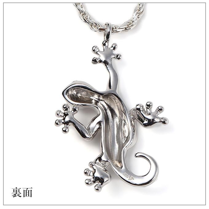ハワイアンジュエリーペンダントトップ ペンダントヘッド メンズ レディース ネックレス ゲッコー やもり シルバー925 ロジウム加工_4