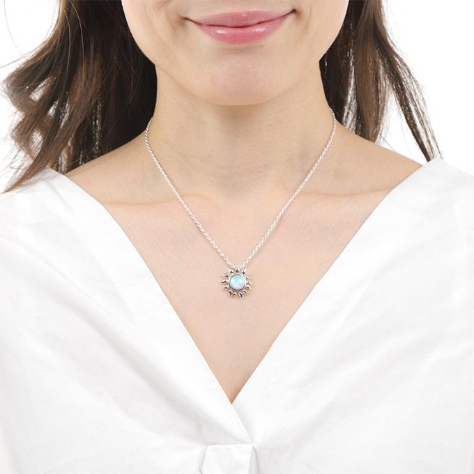 aumakua SUN 太陽 ラリマー ハワイアンジュエリーネックレス ペンダント レディース メンズ シルバー925 kat0518101の画像