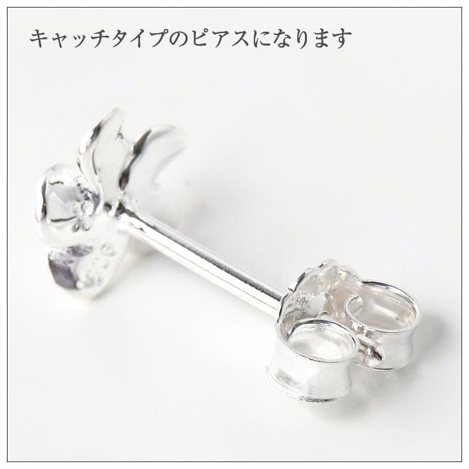 ハワイアンジュエリー ピアス jewelry pierce メンズ Men's レディース 6mm ピンク CZ入りプルメリア シルバー925｜makanilea-by-lma｜05