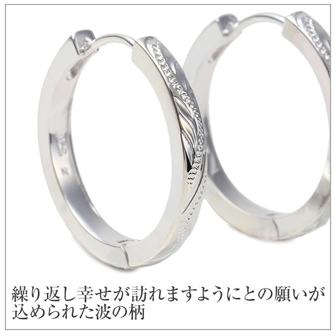 ハワイアンジュエリーピアス シルバー925 | フープ 円 輪 丸 波 スクロール プルメリア メンズ レディース プレゼント_3