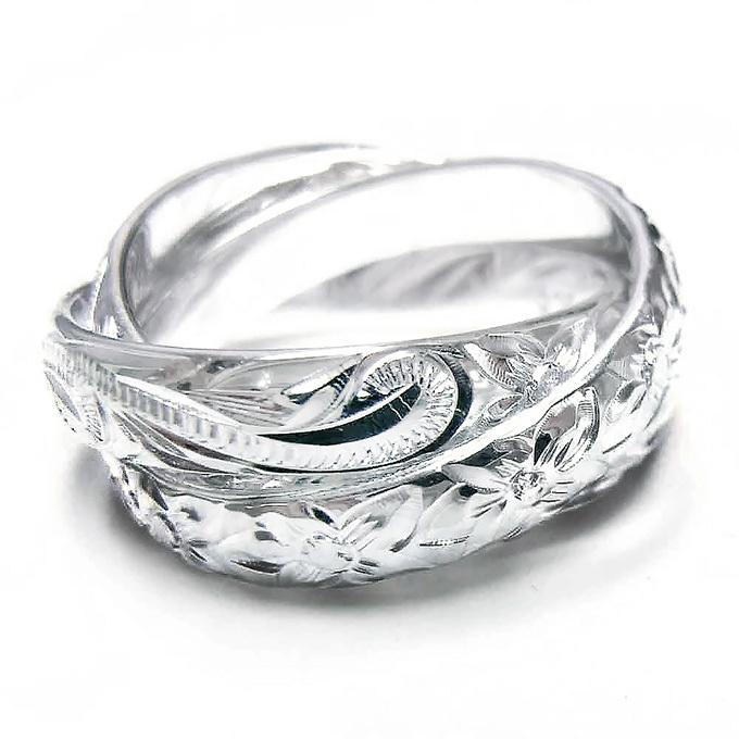 ハワイアンジュエリー リング 指輪 レディース メンズ 3連 シルバー925