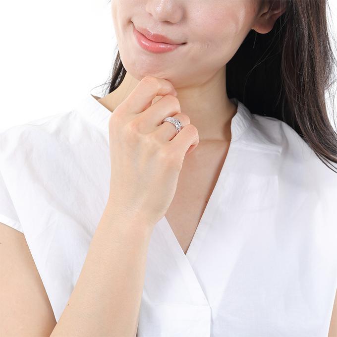 ハワイアンジュエリー リング 指輪 レディース メンズ 3連 シルバー925 誕生日プレゼント 女性 50代 40代 20代 30代 波 プルメリア ペアの画像