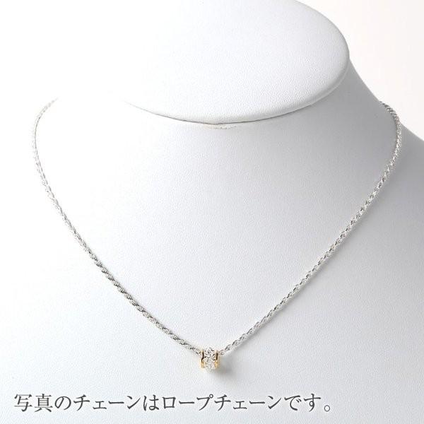 ハワイアンジュエリーネックレス ペンダントトップ ヘッド チェーン付 レディース シルバー925 プルメリア サイドYGの画像