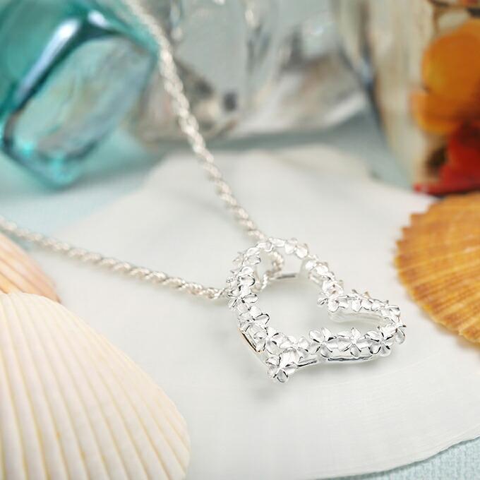 ハワイアンジュエリー jewelry ネックレス ペンダントトップ ペンダントヘッド レディース シルバー925 プルメリア ハート