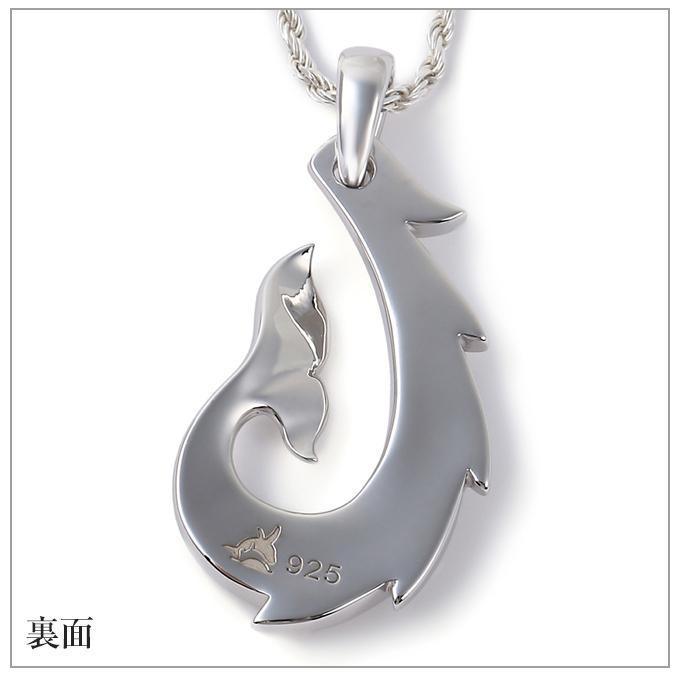 ハワイアンジュエリーネックレス チェーン付き メンズ レディース mens レディス ladys ペンダント シルバー925 ロジウム 加工 フィッシュフックの画像