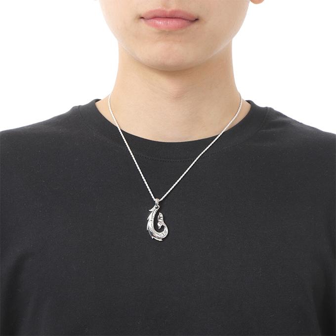 ハワイアンジュエリーネックレス チェーン付き メンズ レディース mens レディス ladys ペンダント シルバー925 ロジウム 加工 フィッシュフックの画像