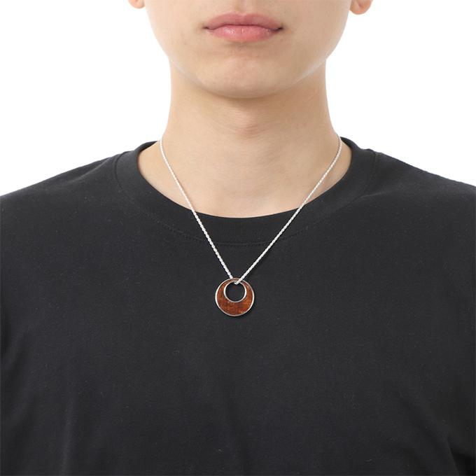 ハワイアンジュエリーネックレス ペンダント サークル タイプ レディース 真鍮 コア ウッド アクセサリー NO kt704の画像
