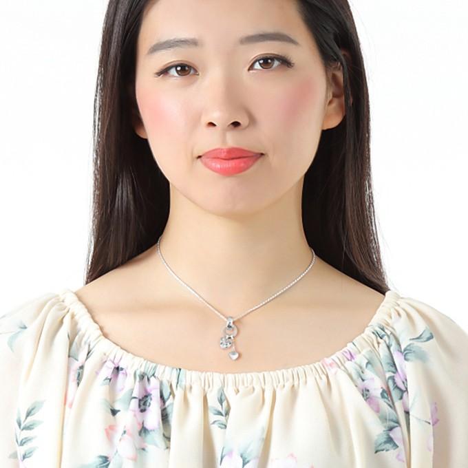 ハワイアンジュエリーネックレス レディース シルバー925 誕生日プレゼント 女性 つけっぱなし ペンダント ハート チェーン付き プルメリア 40代 50代の画像