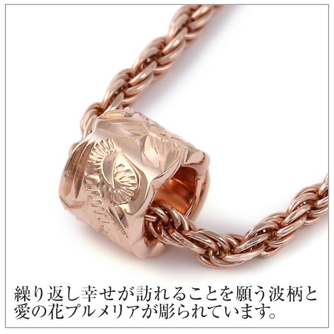 ハワイアンジュエリーネックレス チェーン付き レディース レディス ladys ペンダント シルバー925 ピンクゴールド コーティング バレル 樽型の画像