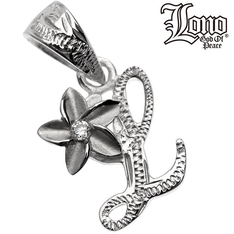 ハワイアンジュエリー LONO ロノ jewelry プルメリアイニシャルペンダント メンズ レディース ハワイアン プレゼント 男性 シルバー シルバー925 ハワイ