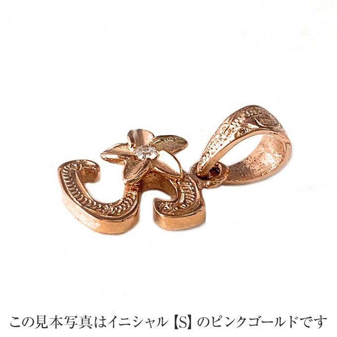 ハワイアンジュエリー LONO ロノ14金 ゴールド プルメリアイニシャルペンダント メンズ レディース ハワイアン プレゼント 男性 ハワイ_7