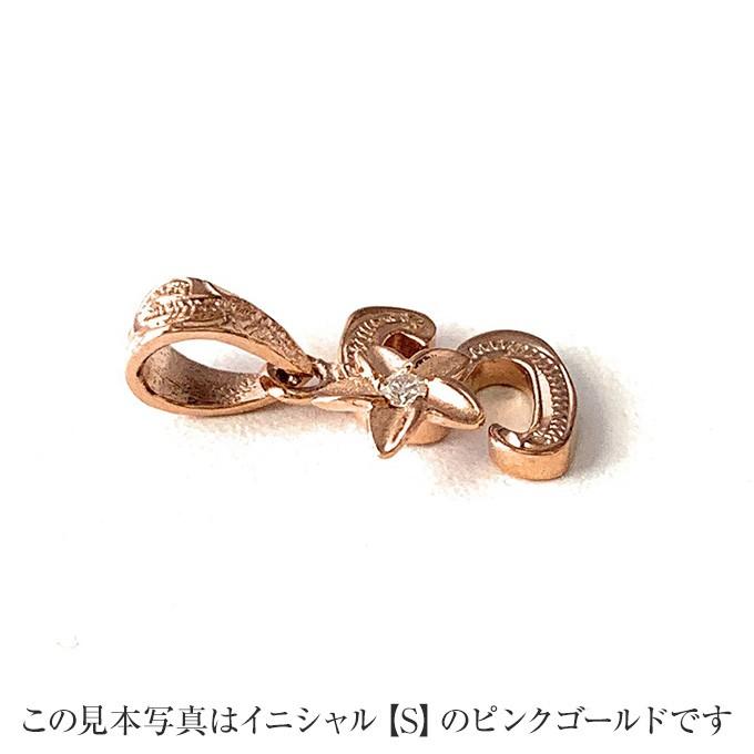 ハワイアンジュエリー LONO ロノ14金 ゴールド プルメリアイニシャルペンダント メンズ レディース ハワイアン プレゼント 男性 ハワイ_8