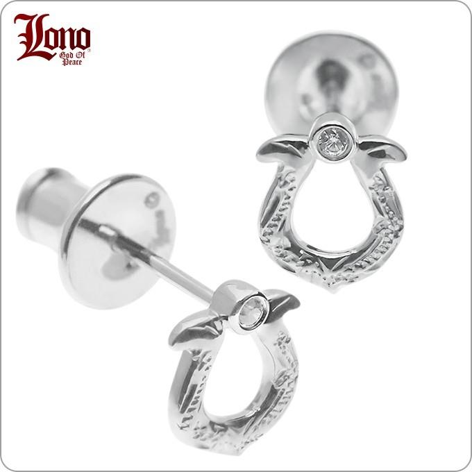 ハワイアンジュエリー jewelry ピアス pierce レディース メンズ 小さめ シルバー925 LONO 誕生日プレゼント 女性 クオーツ 馬蹄 水晶 ロノ 波 スクロール 幸運