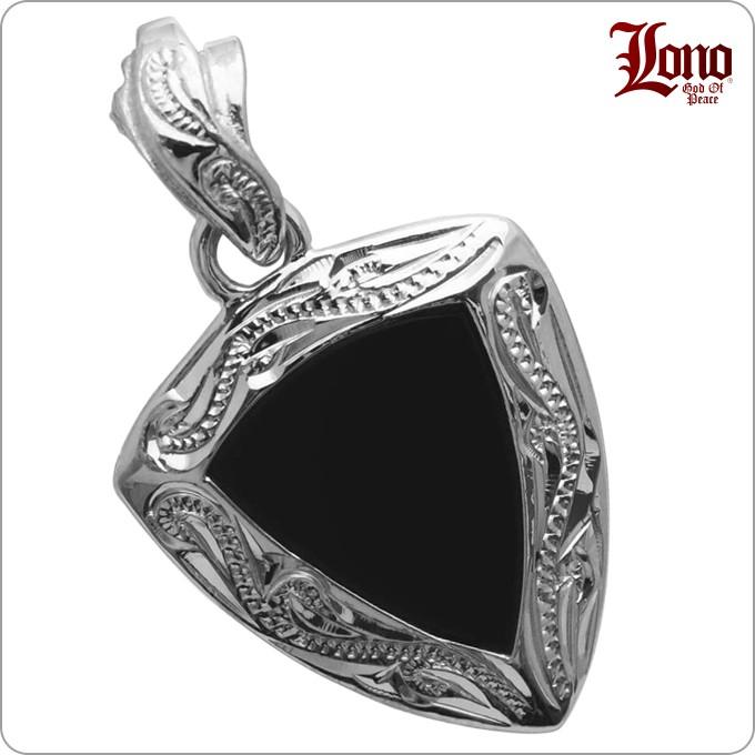 LONO ハワイアンジュエリー jewelry ペンダント ネックレス オニキス ロノ 波 スクロール 幸運 魔除け 男 女 幸せ シルバー925 LNP64+NX メンズ レディース｜makanilea-by-lma