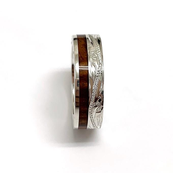 LONO｜コアウッドリングハワイアンジュエリー15号シルバーアクセサリー LONO｜コアウッドリングハワイアンジュエリー15号シルバー
