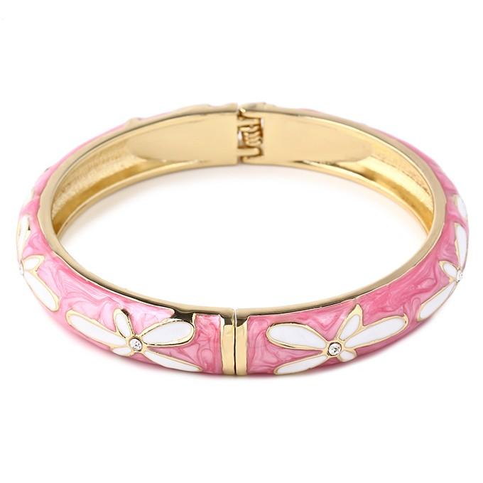 ハワイアンジュエリーバングル 腕輪 ブレスレット プルメリア ジルコニア レディース ファッションエナメルバングル フリーサイズ フラダンス  爆買 |  | 15