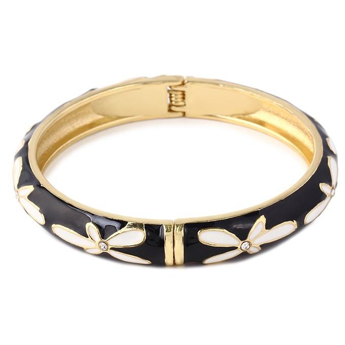 ハワイアンジュエリーバングル 腕輪 ブレスレット プルメリア ジルコニア レディース ファッションエナメルバングル フリーサイズ フラダンス  爆買 |  | 13