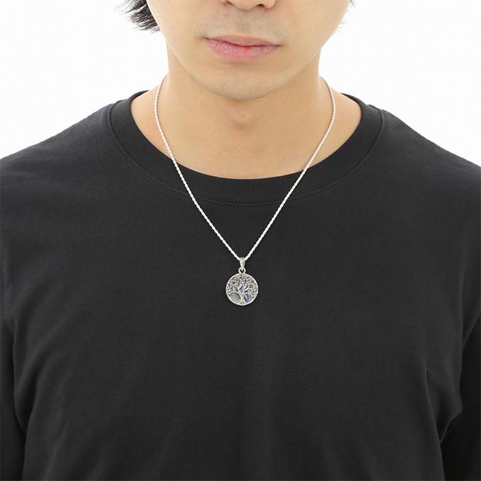 ハワイアンジュエリー ネックレス [チェーン付き] ペンダントトップ ヘッド 貝 シェル 天然素材 生命の樹 木 メンズ レディースの画像